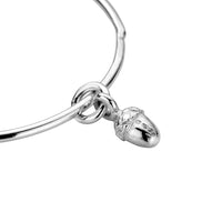 Silver Medium Acorn Bangle