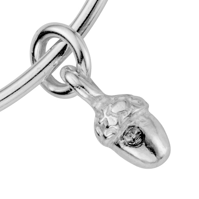 Silver Medium Acorn Bangle