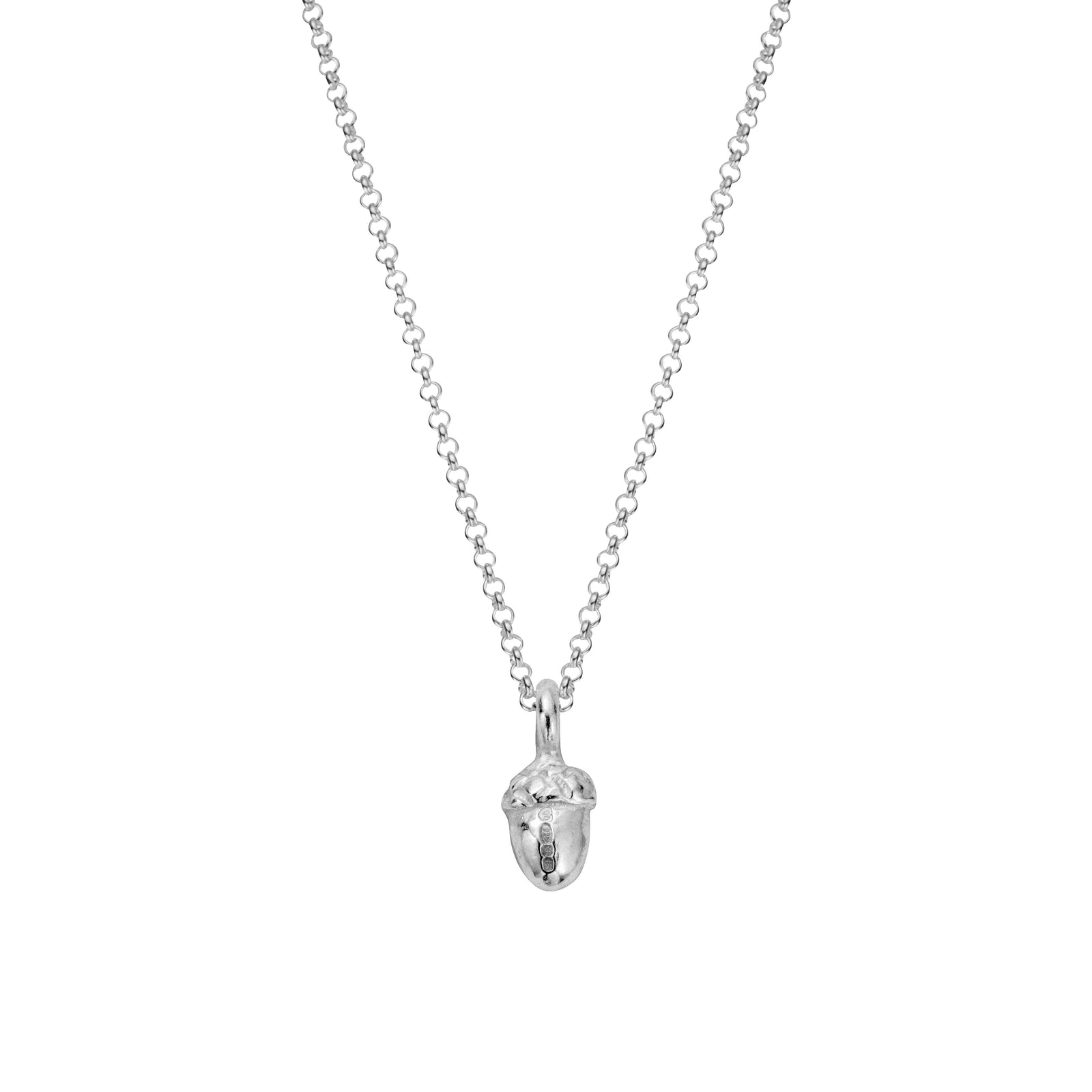 Silver Medium Bowness Acorn Necklace