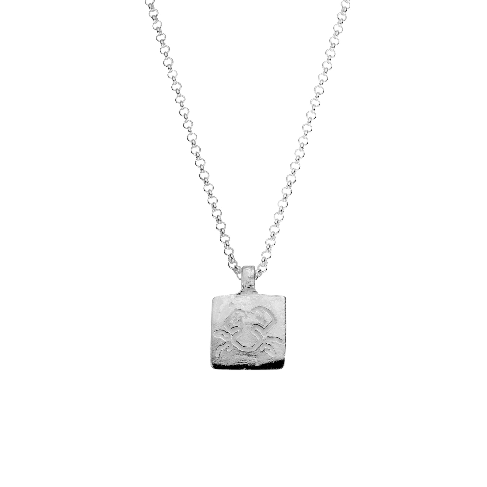 Silver Medium Cancer Horoscope Necklace