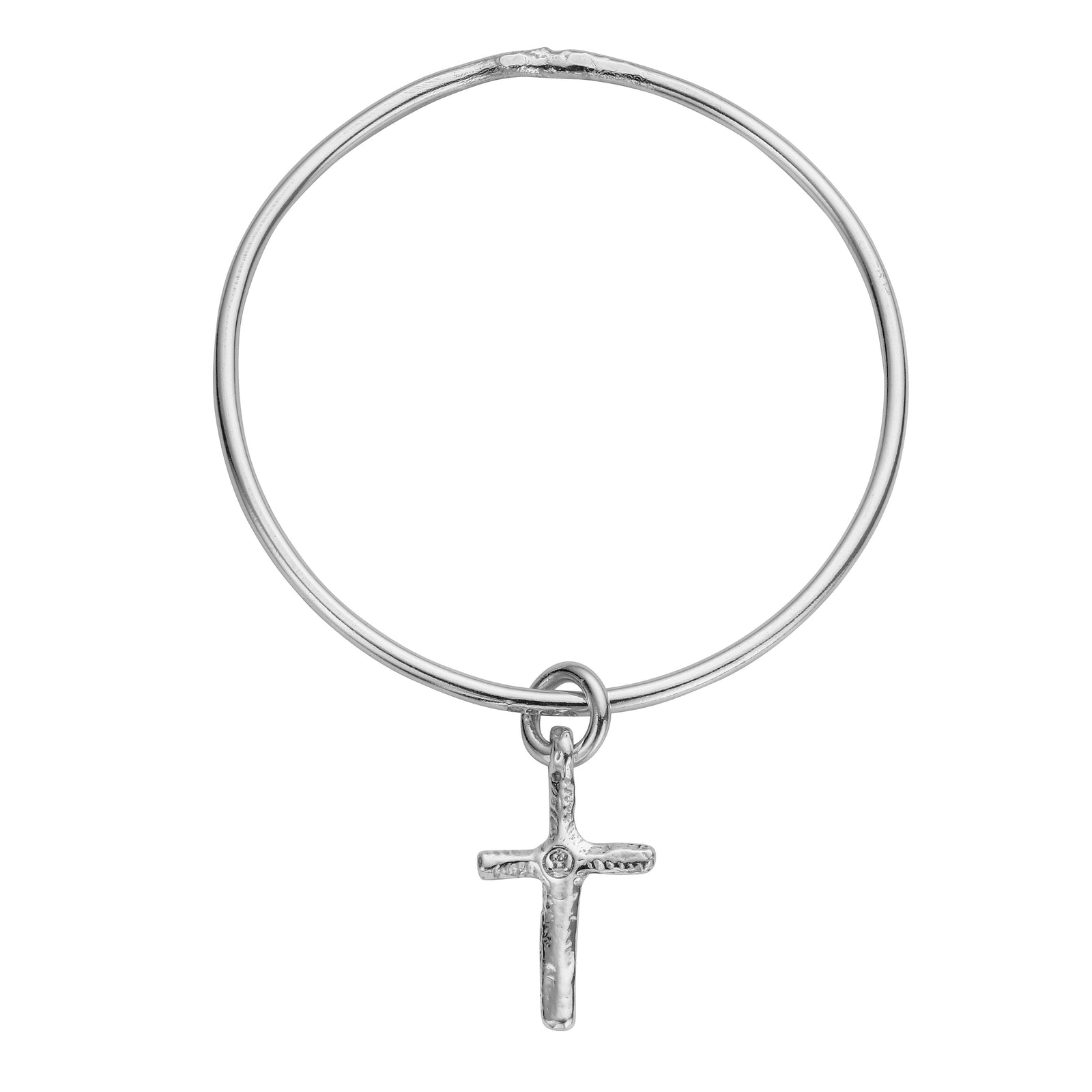 Silver Medium Cross Bangle