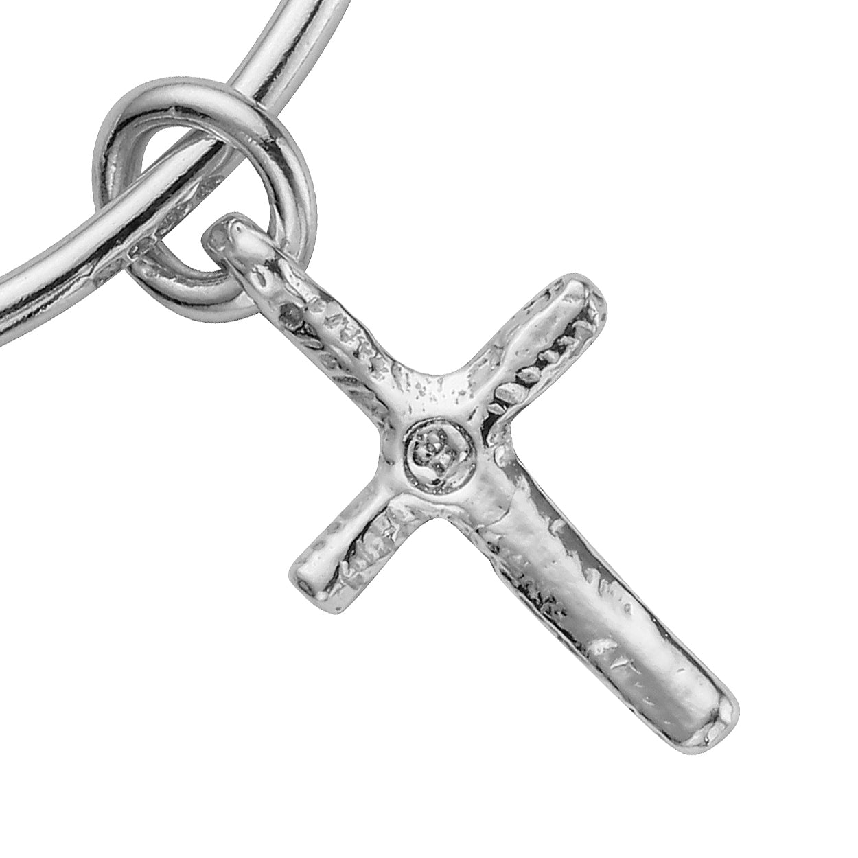 Silver Medium Cross Bangle