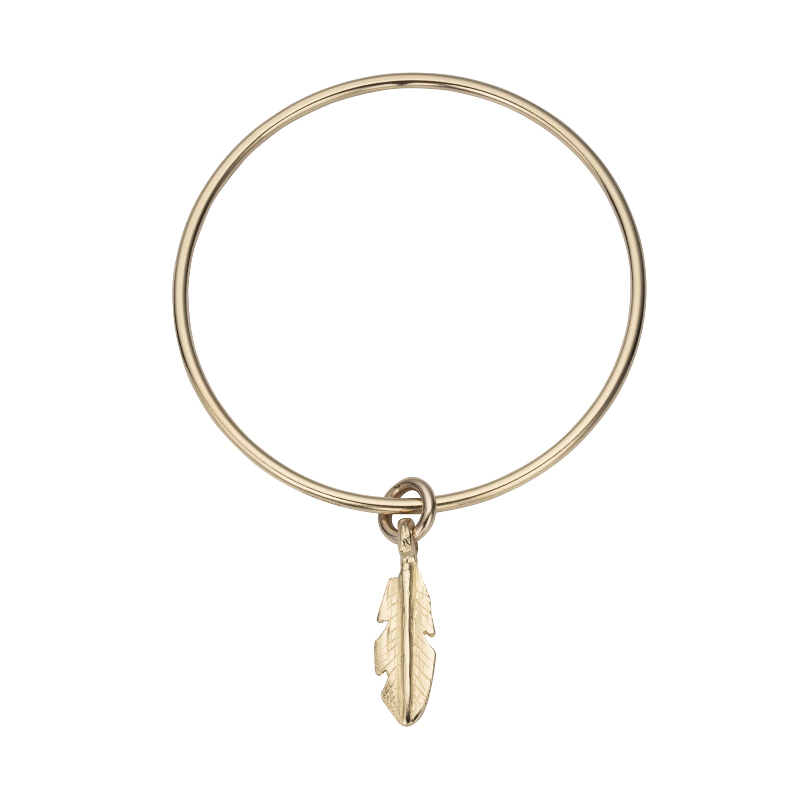 Gold Medium Feather Bangle
