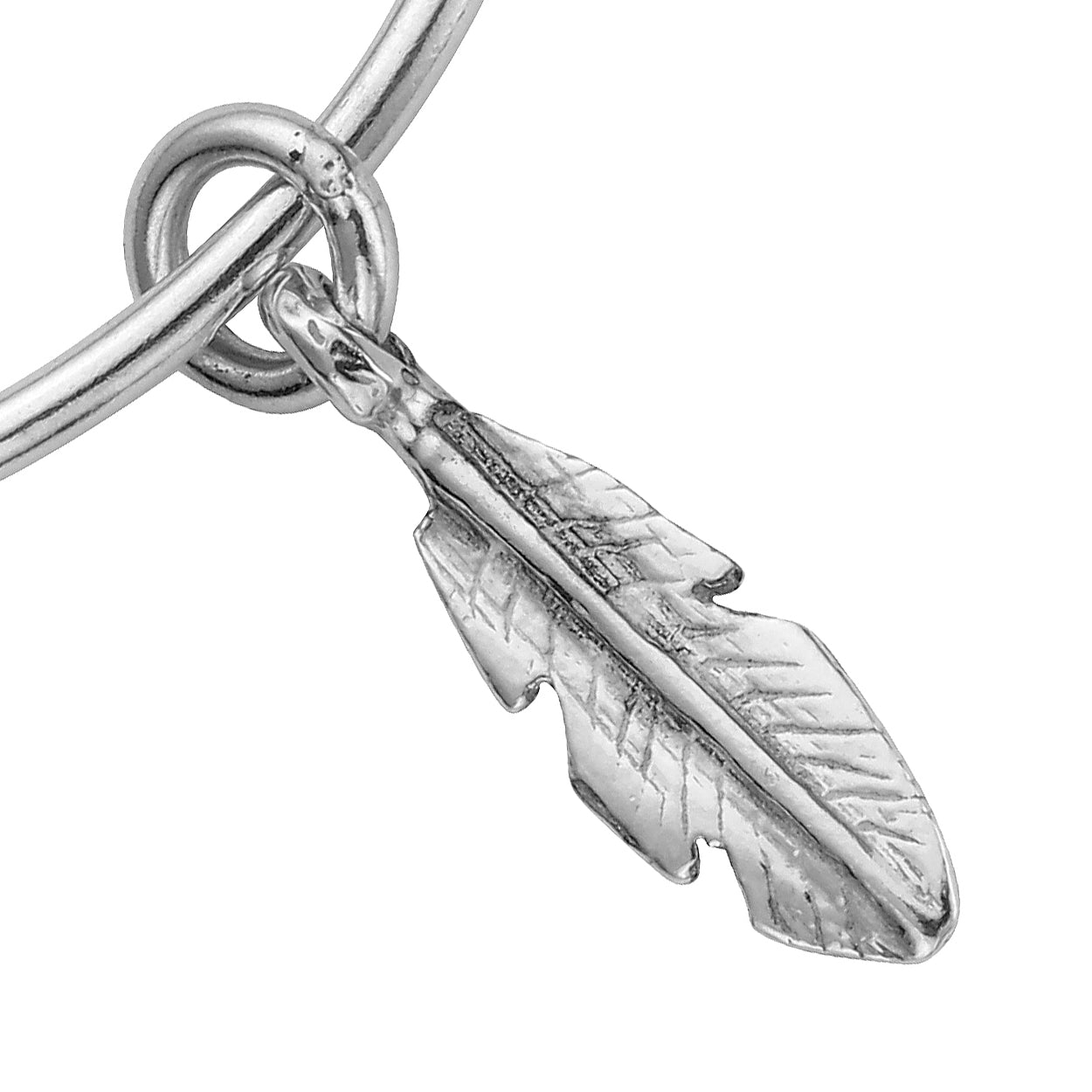 Silver Medium Feather Bangle