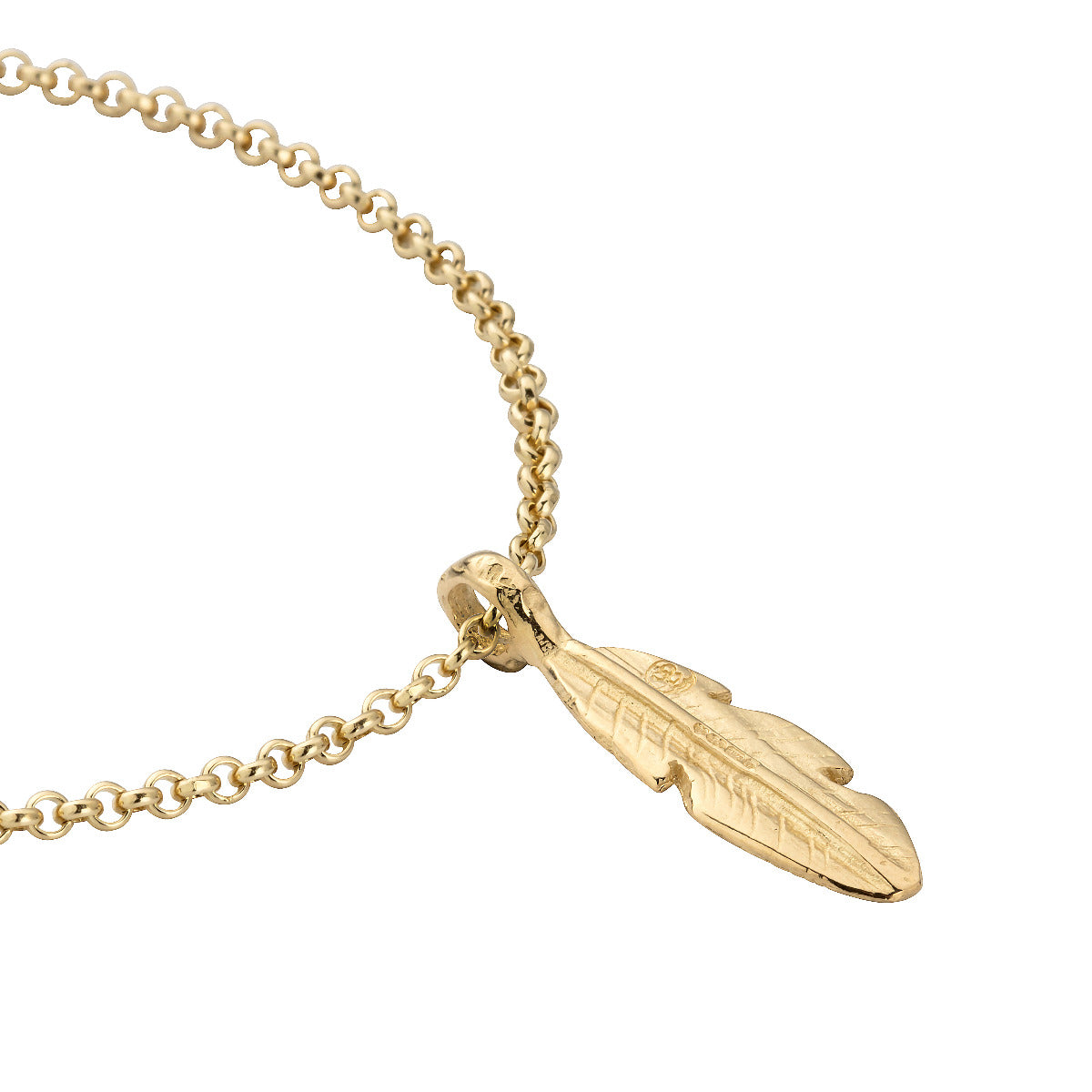 Gold Medium Feather Chain Bracelet