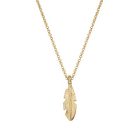 Gold Medium Feather Necklace