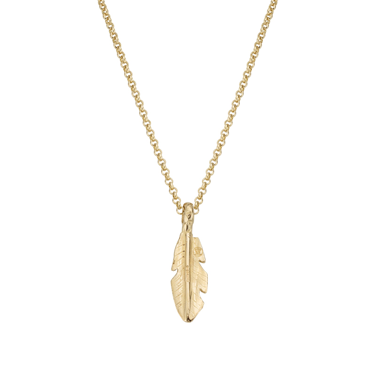 Gold Medium Feather Necklace