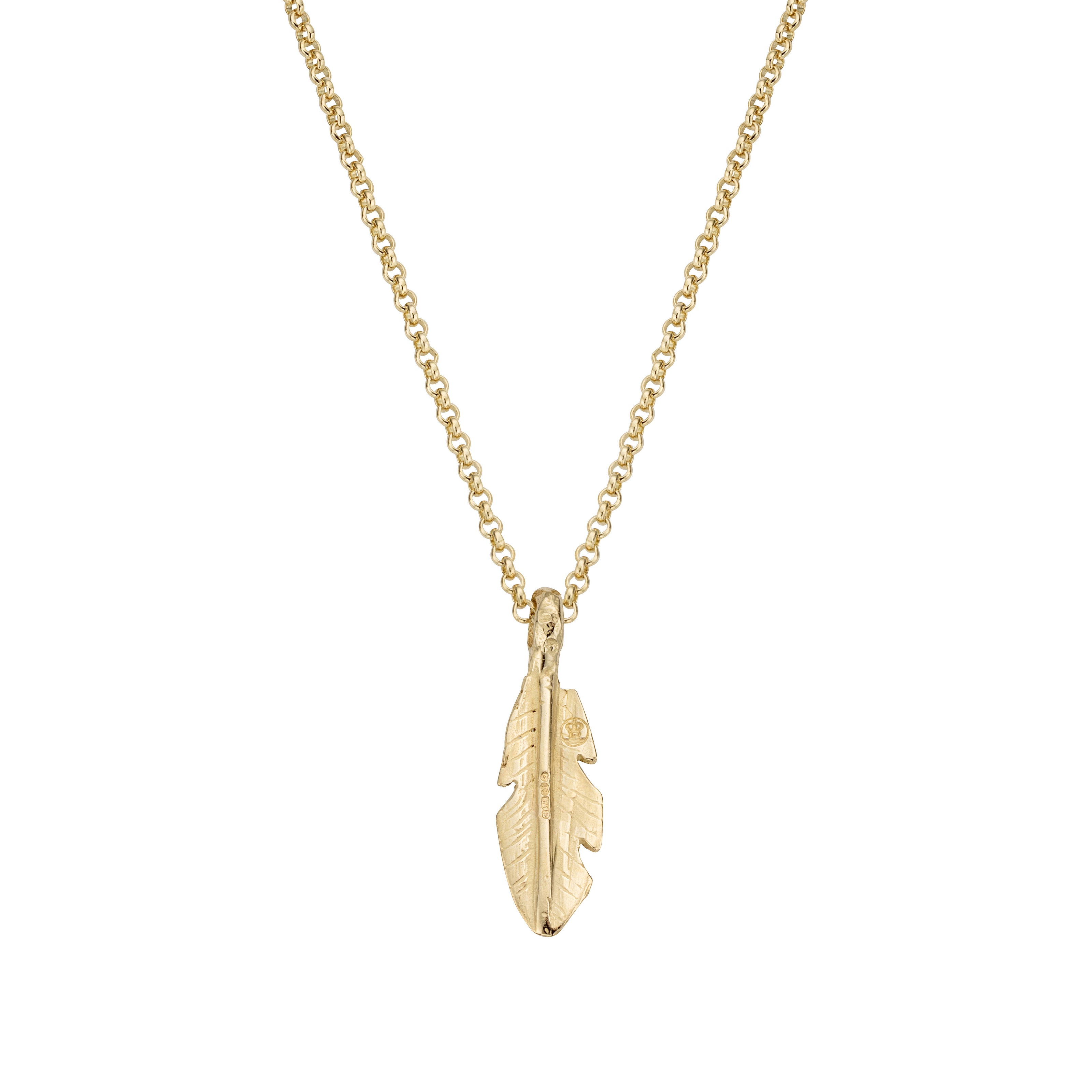 Gold Medium Feather Necklace