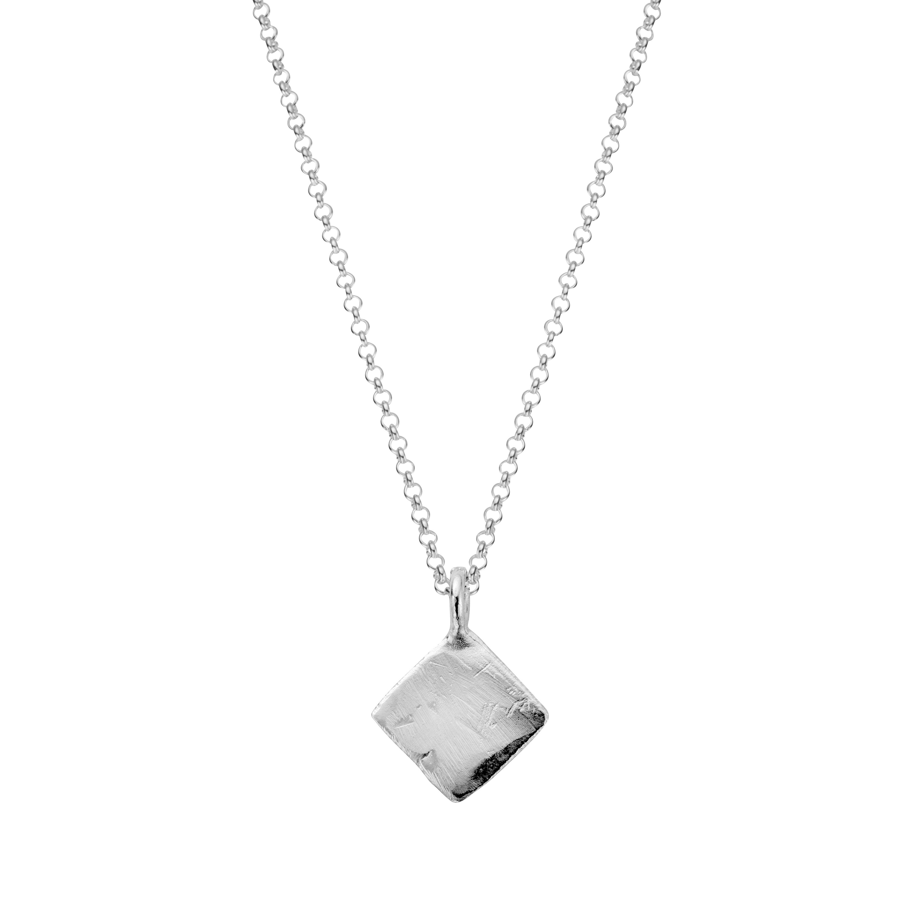 Silver Medium Graduation Cap Necklace