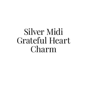 Silver Midi Grateful Heart Charm