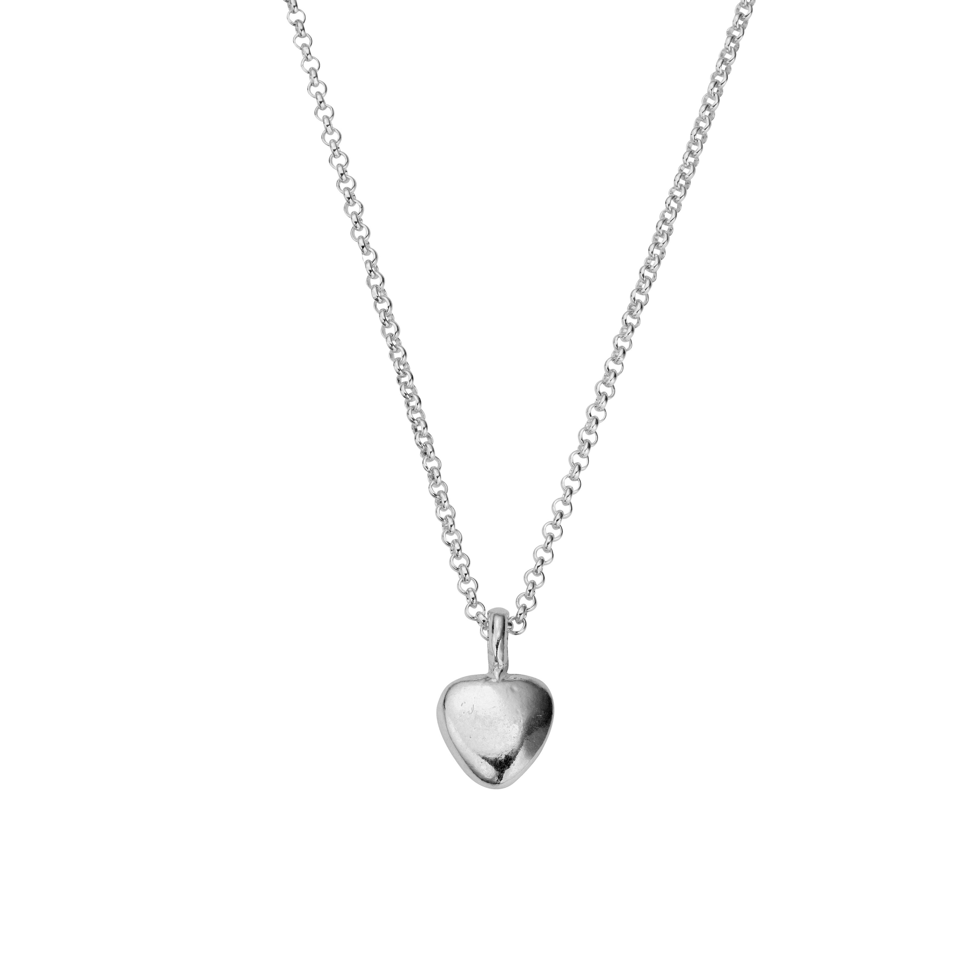 Silver Midi Grateful Heart Necklace