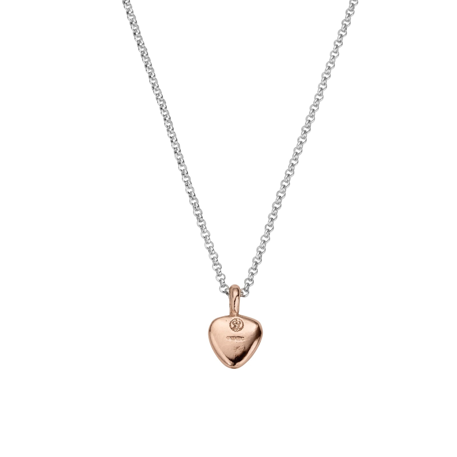 Silver & Rose Gold Midi Grateful Heart Necklace