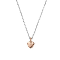 Silver & Rose Gold Midi Grateful Heart Necklace