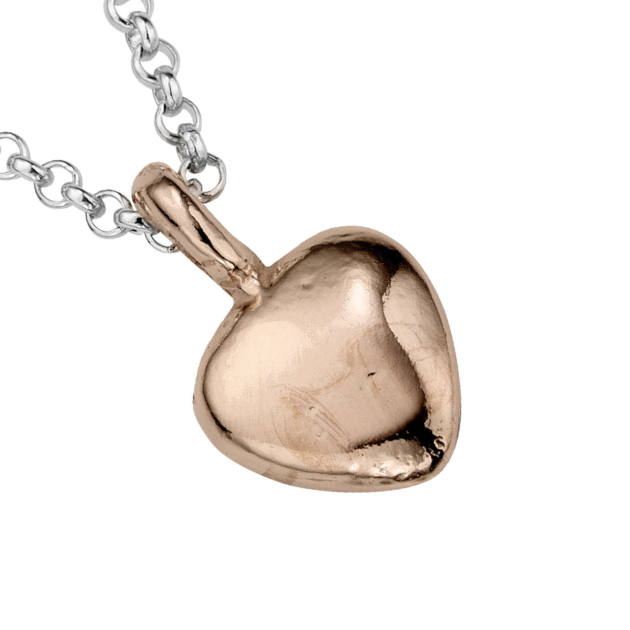 Silver & Rose Gold Midi Grateful Heart Necklace