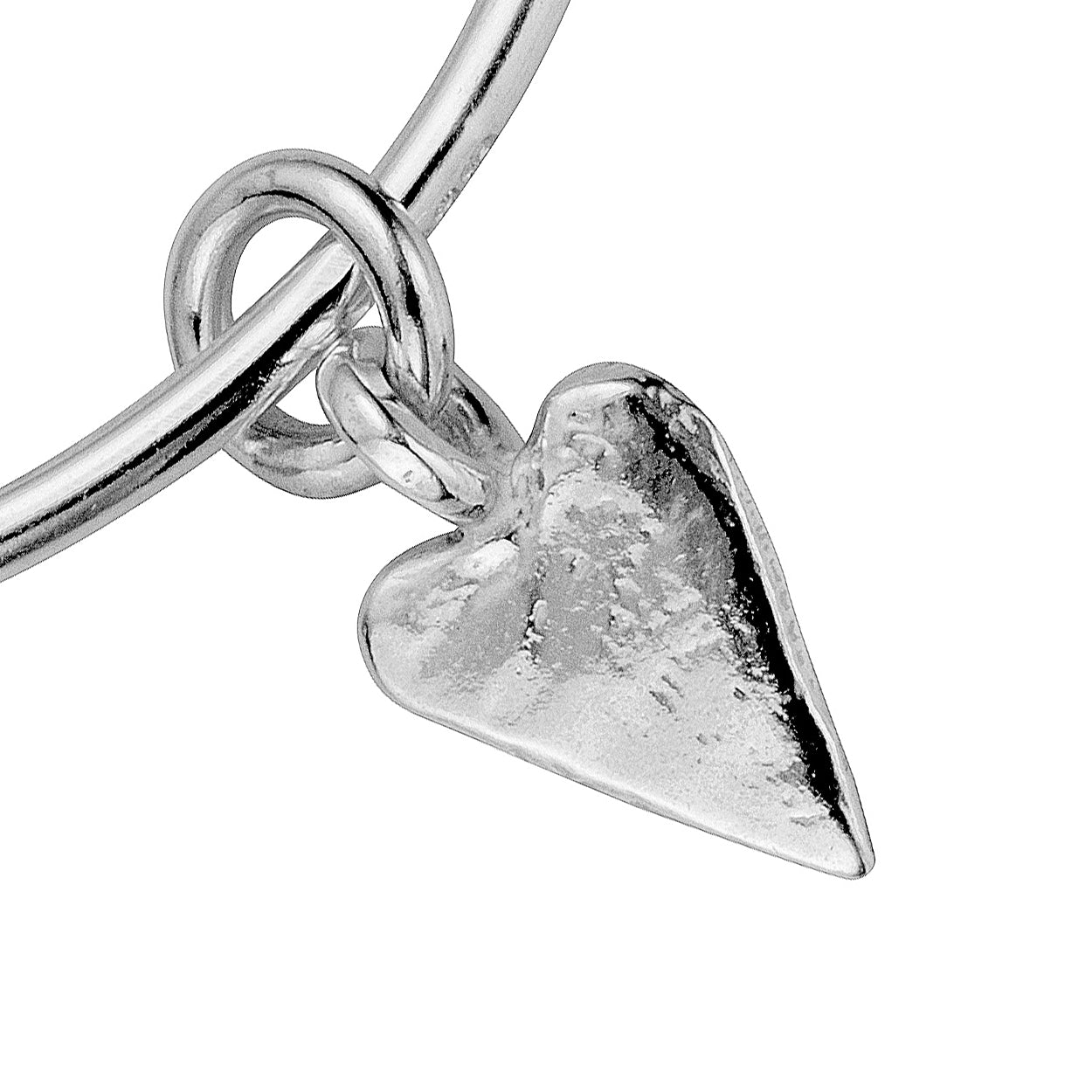 Silver Medium Heart Bangle