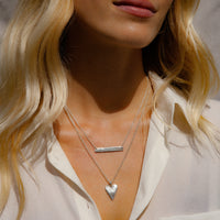 Silver Midi Heart Necklace