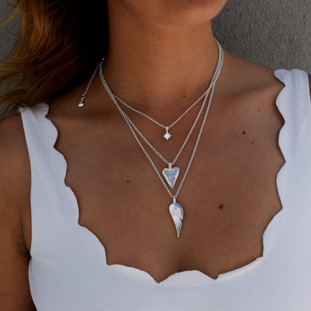 Silver Midi Heart Necklace