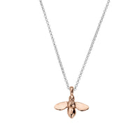 Silver & Rose Gold Large Honey Bee Necklace
