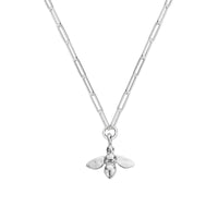 Silver Large Honey Bee Trace Chain Necklace