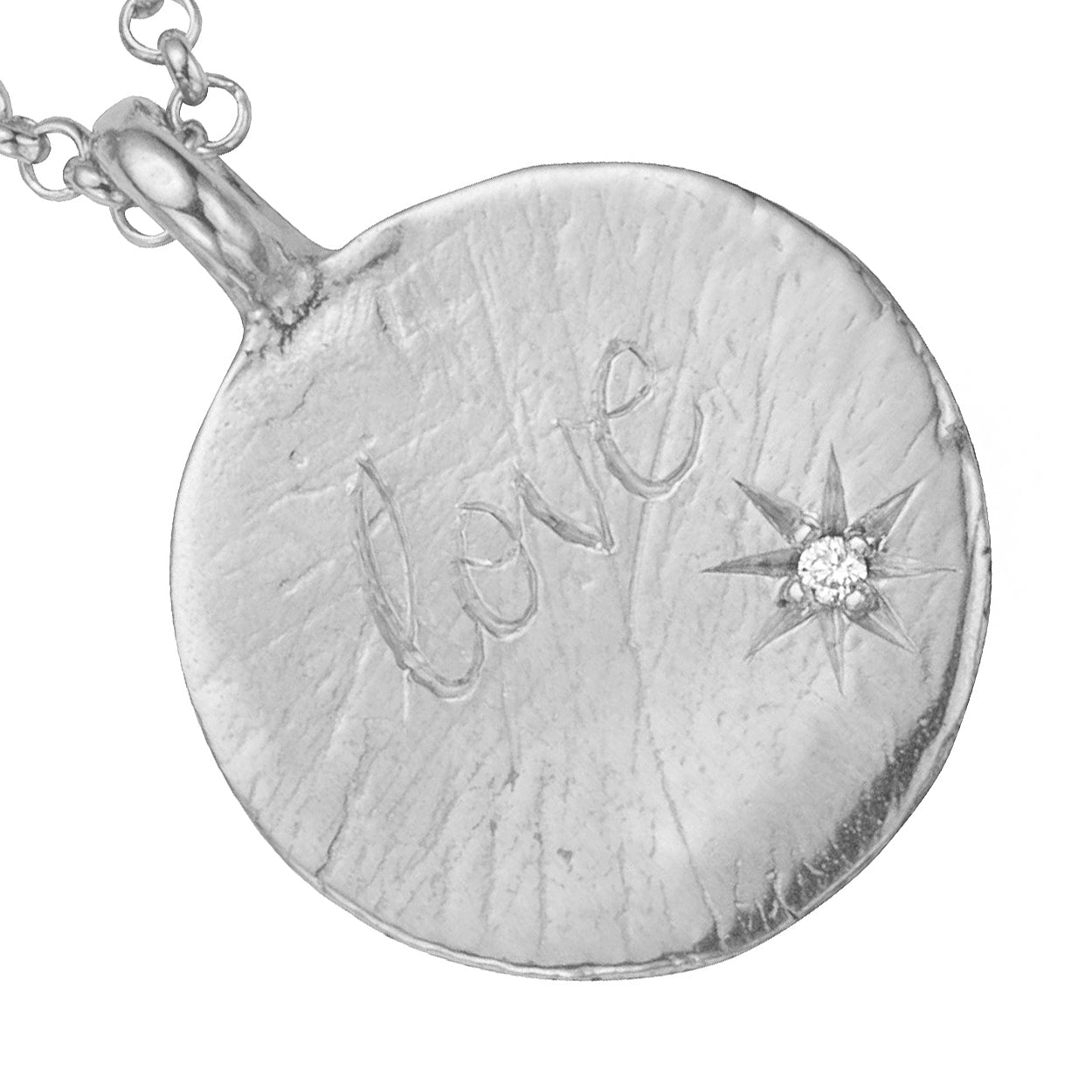 Silver Diamond Midnight Moon Necklace