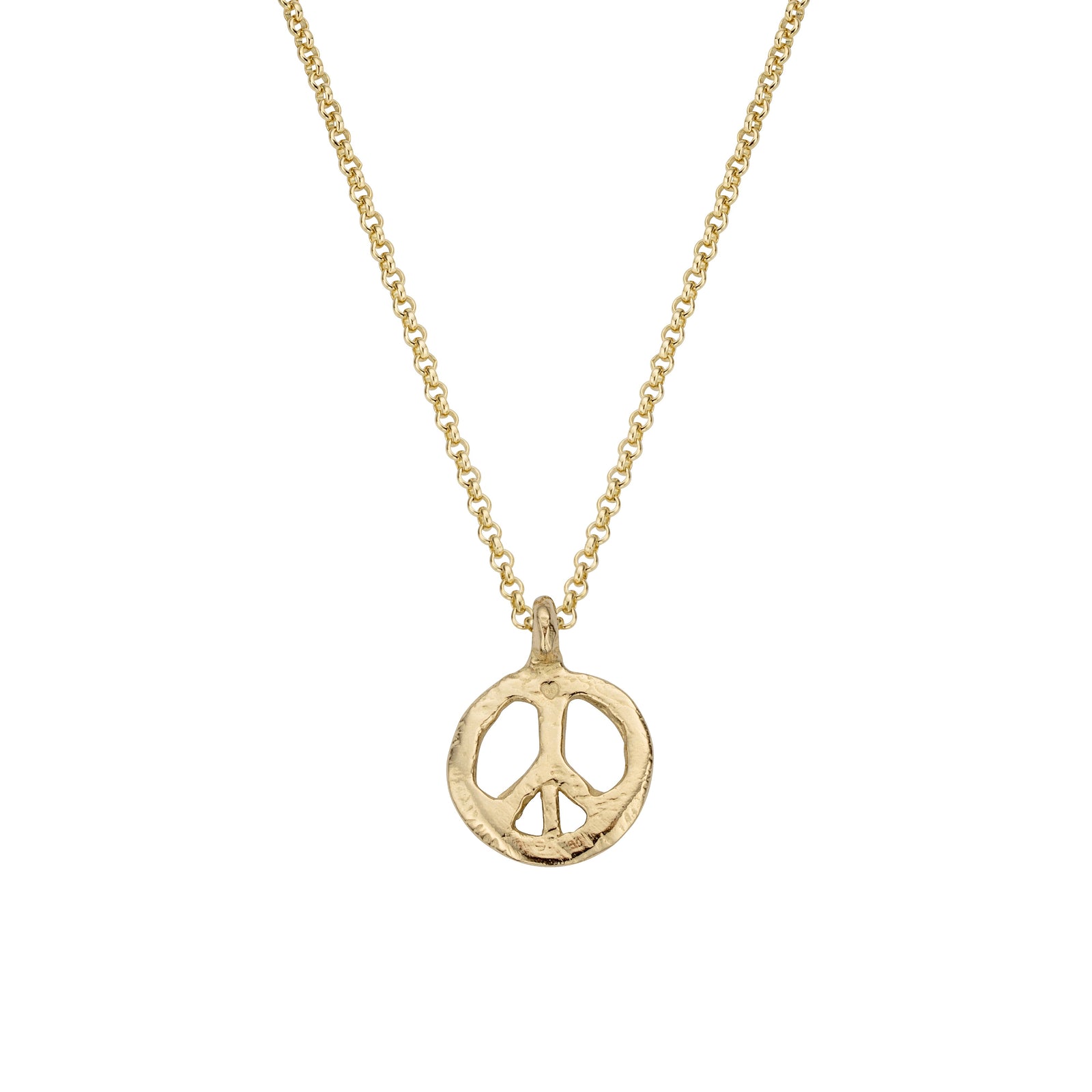 Gold Medium Peace Necklace