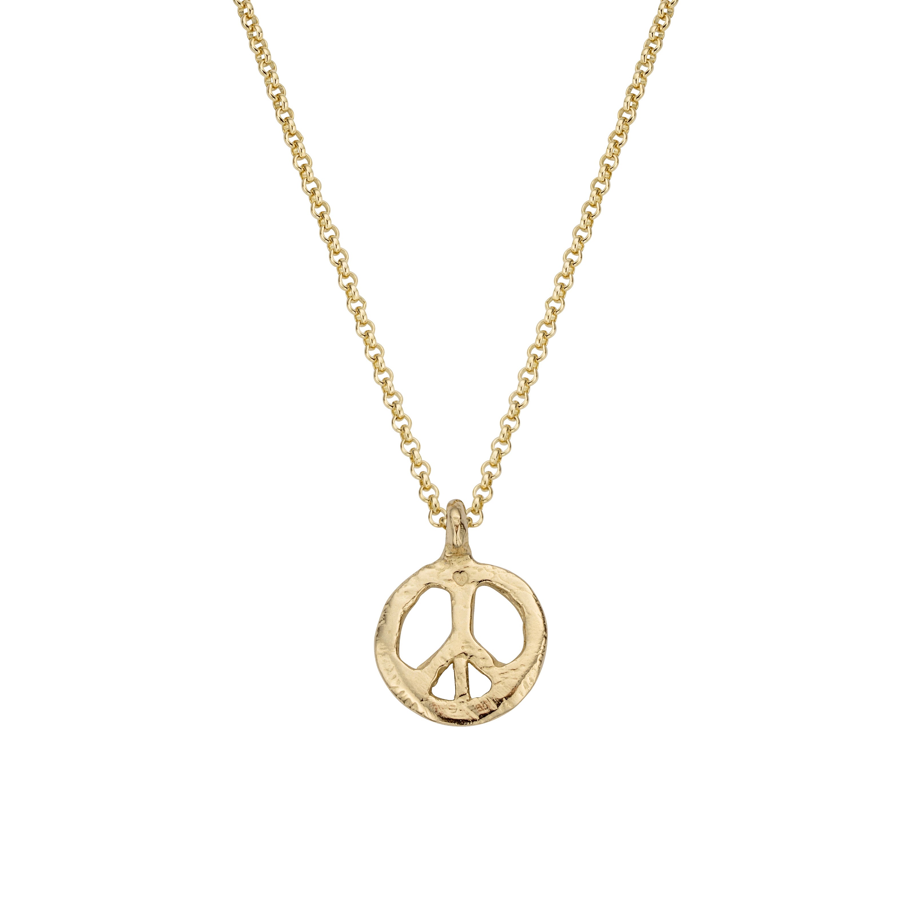 Gold Medium Peace Necklace