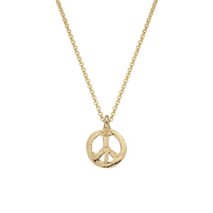 Gold Medium Peace Necklace