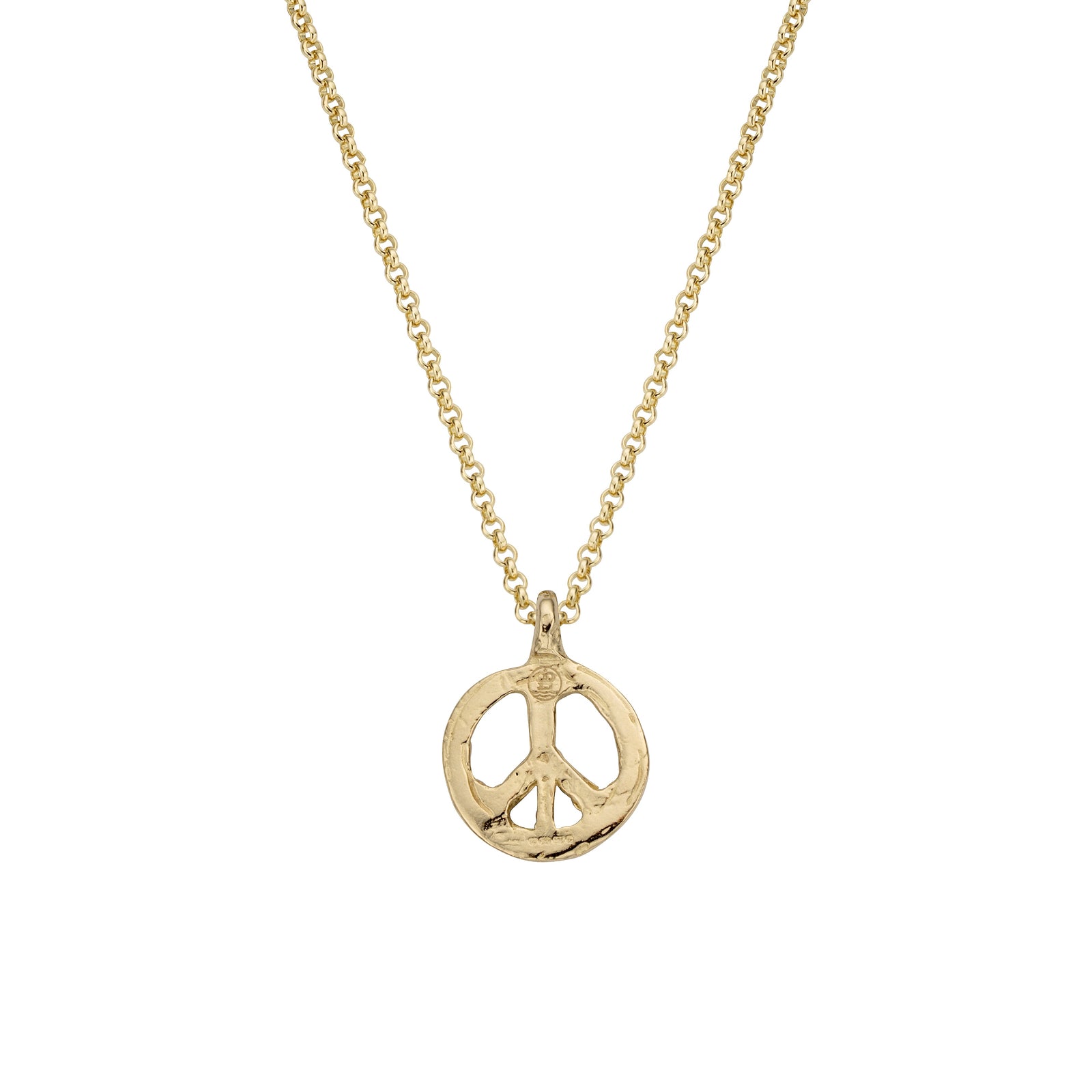 Gold Medium Peace Necklace