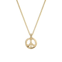 Gold Medium Peace Necklace