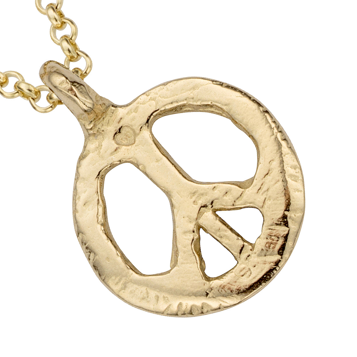 Gold Medium Peace Necklace