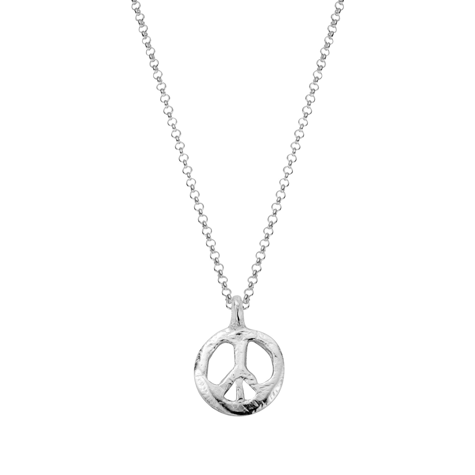 Silver Medium Peace Necklace