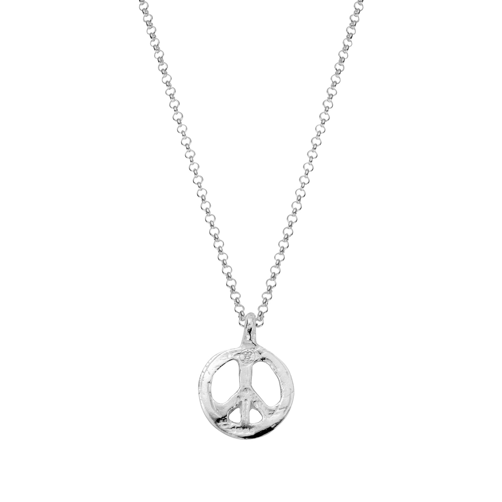 Silver Medium Peace Necklace