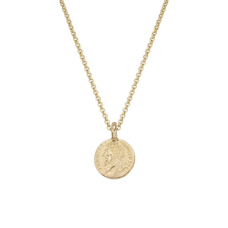 Gold Medium Roman Coin Necklace
