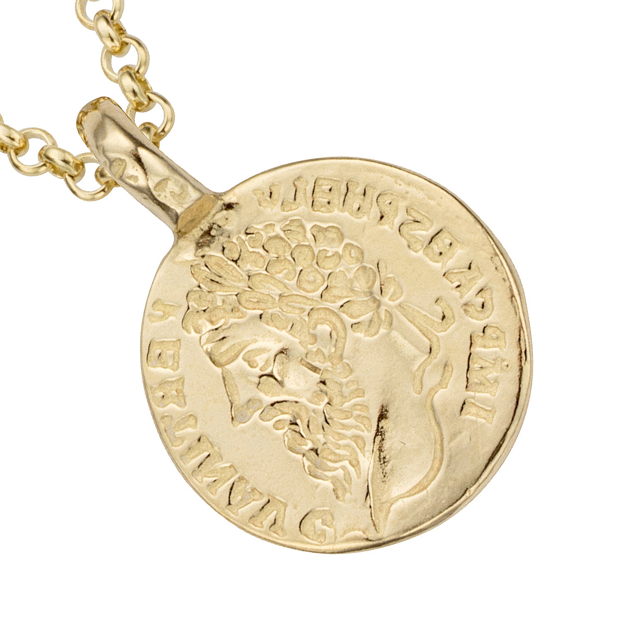 Gold Medium Roman Coin Necklace