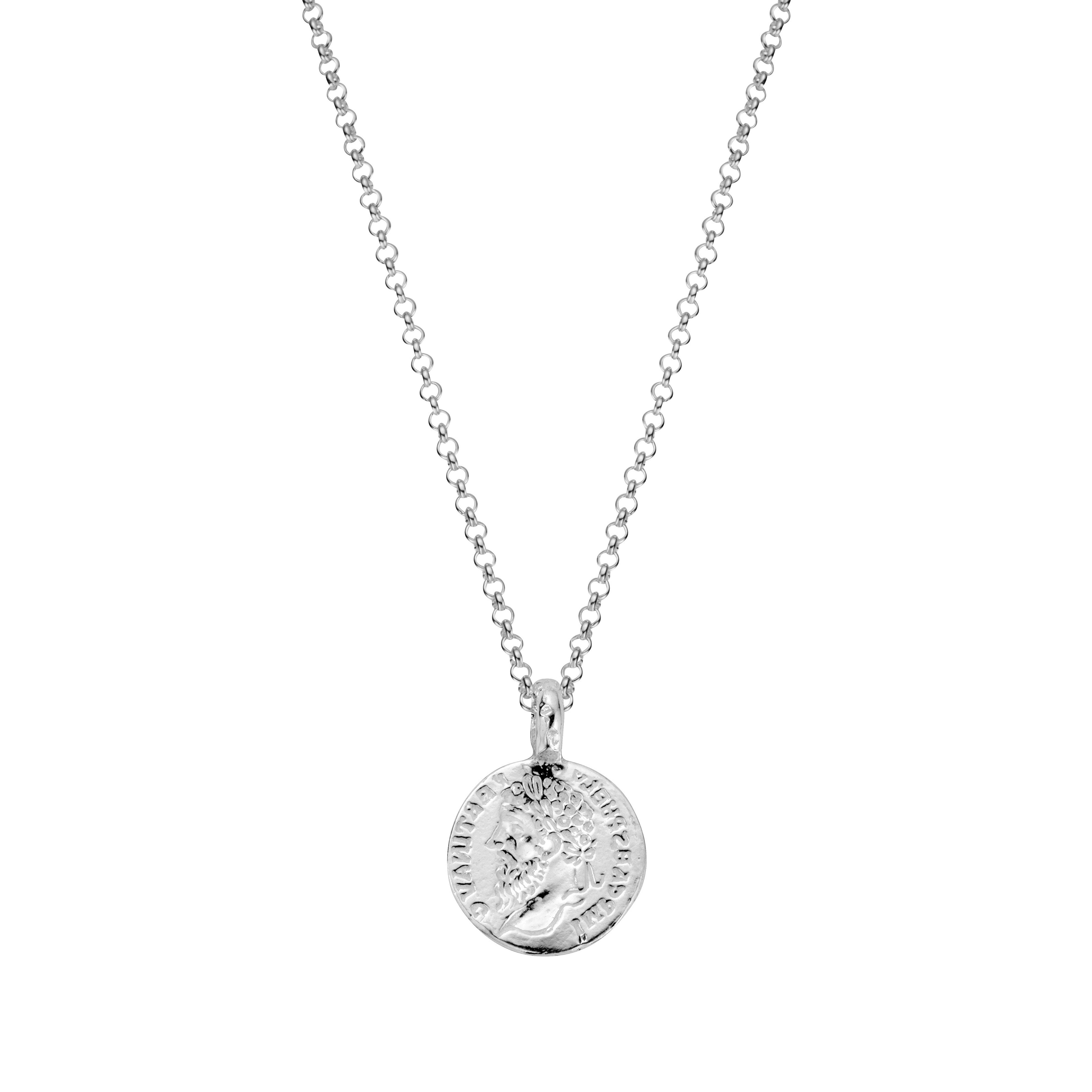 Silver Medium Roman Coin Necklace