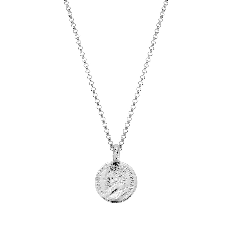 Silver Medium Roman Coin Necklace