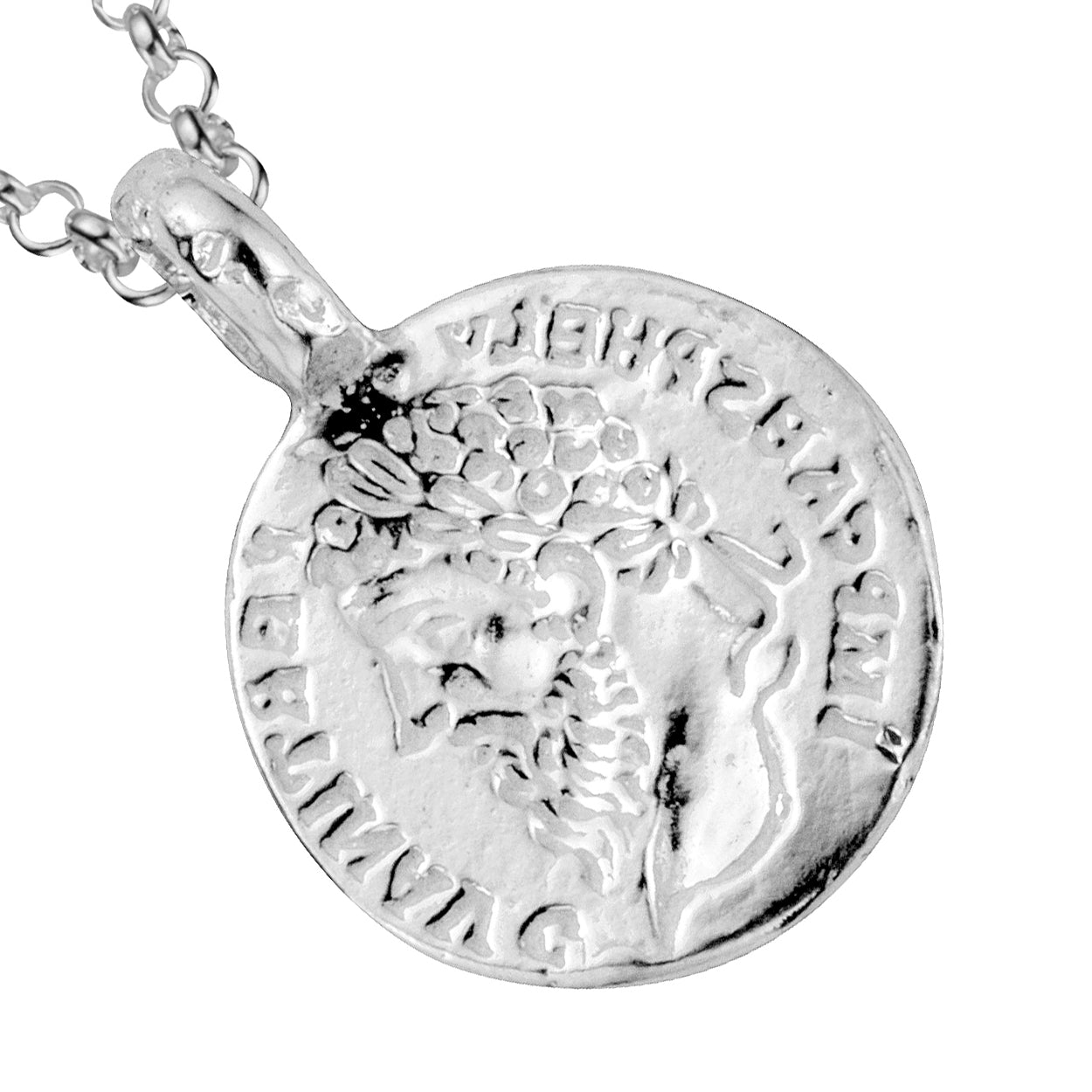 Silver Medium Roman Coin Necklace