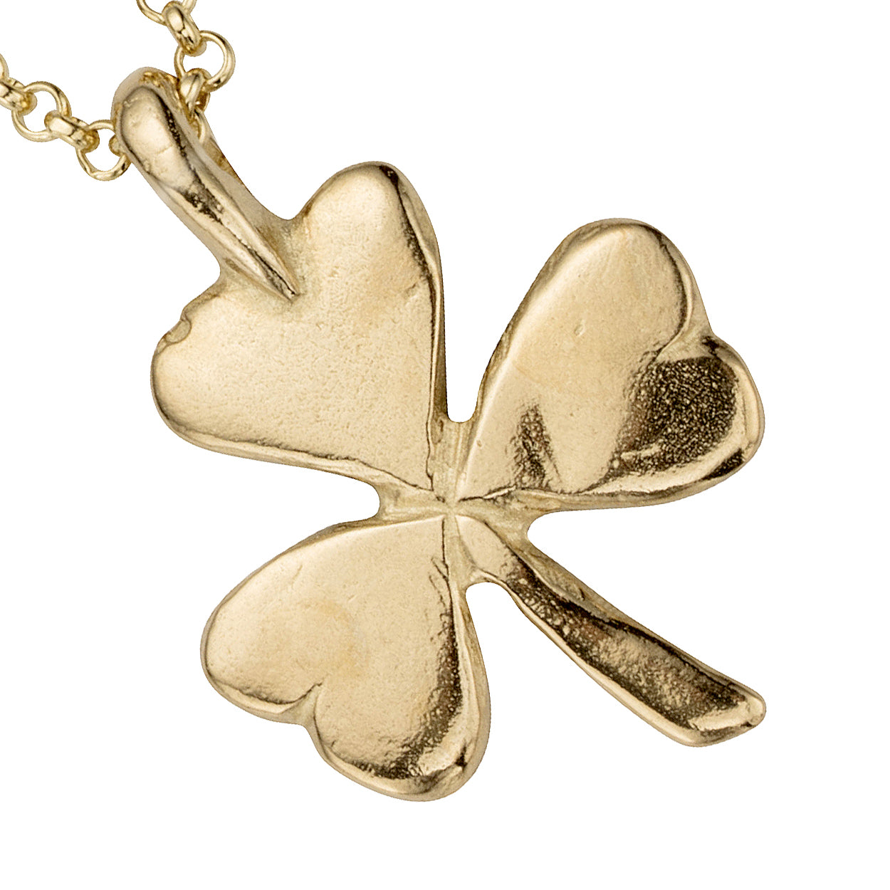 Gold Large Shamrock Necklace