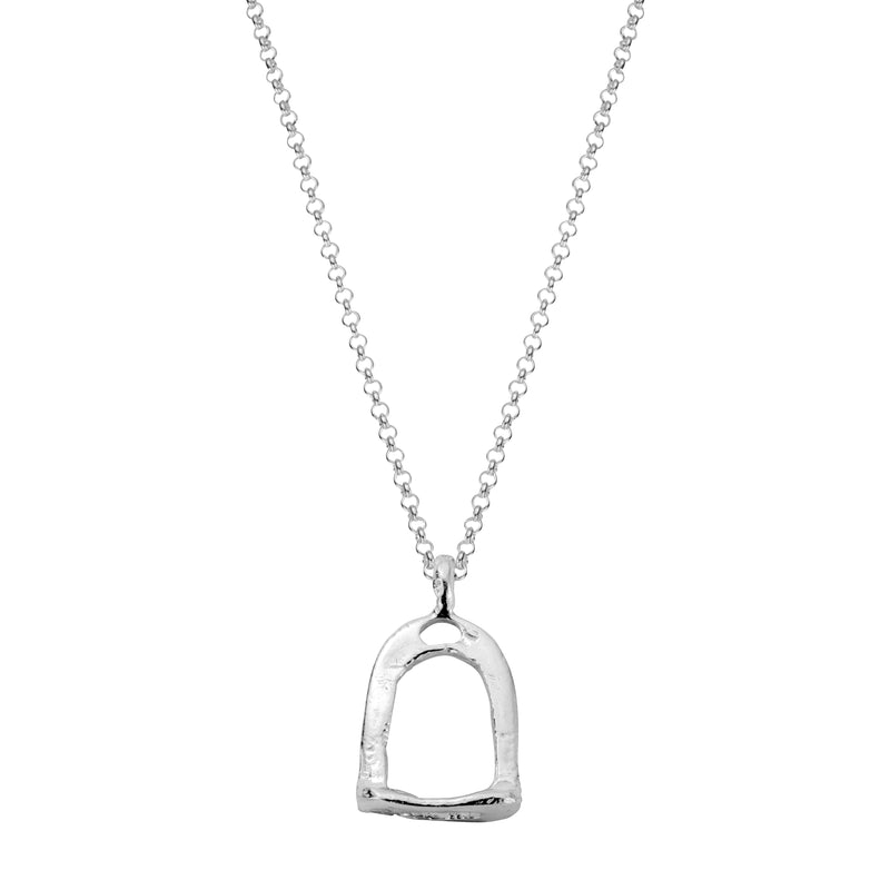 Silver Medium Original Stirrup Necklace