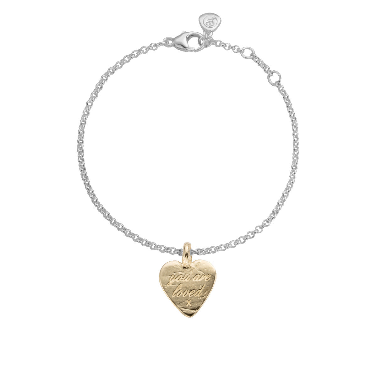 Silver & Gold Medium You Are Loved Chain Bracelet