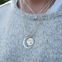 Personalised Gold Diamond Midnight Moon Necklace