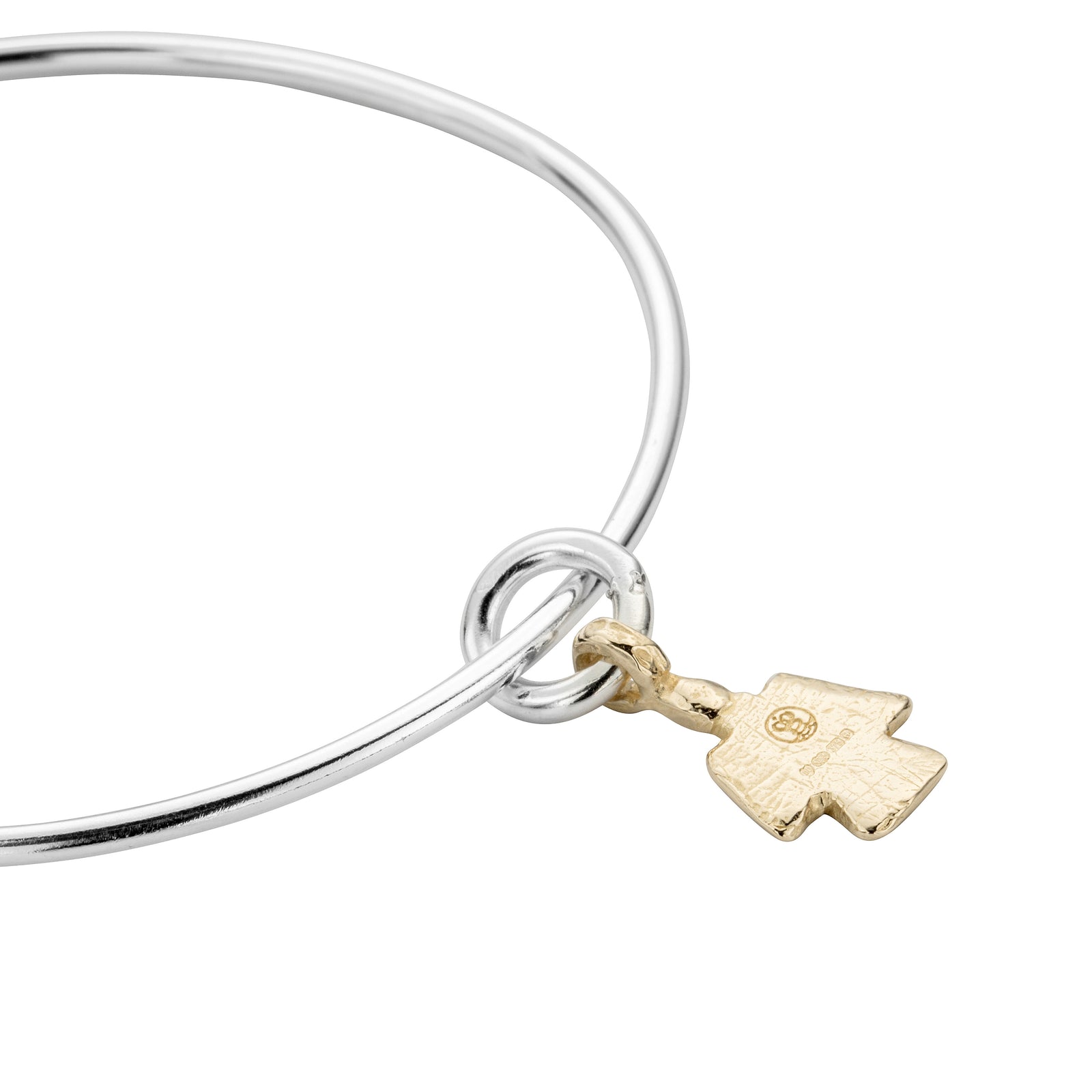 Silver & Gold Mini Angel Bangle