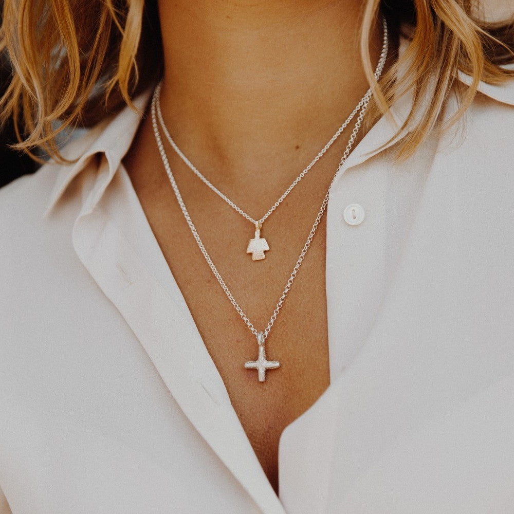 Silver & Gold Mini Angel Necklace