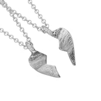 Silver Mini Best Friend Split Heart Necklace