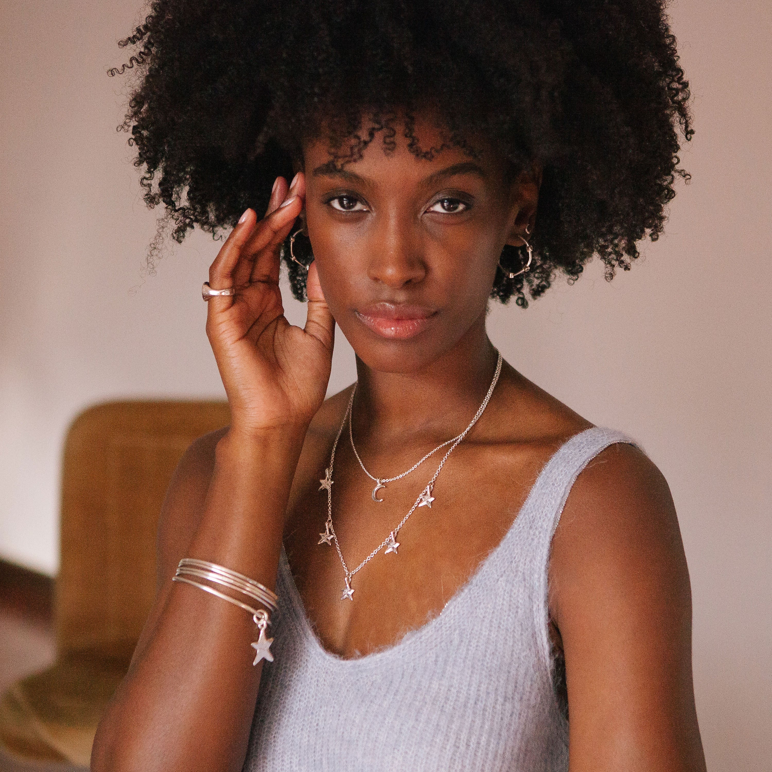 Silver Mini Crescent Moon Necklace