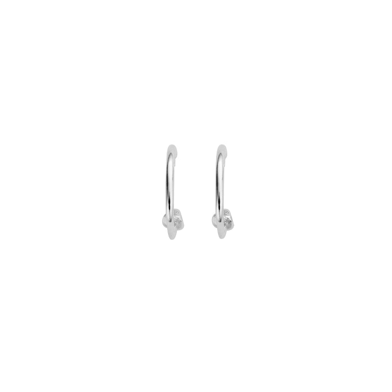 Silver Mini Cupid Hoop Earrings