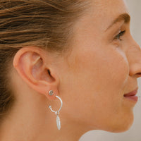 Mini Cupid Hoops With Mini Feather Charms
