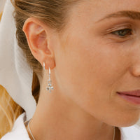 Mini Cupid Hoops With Baby Shamrock Charms