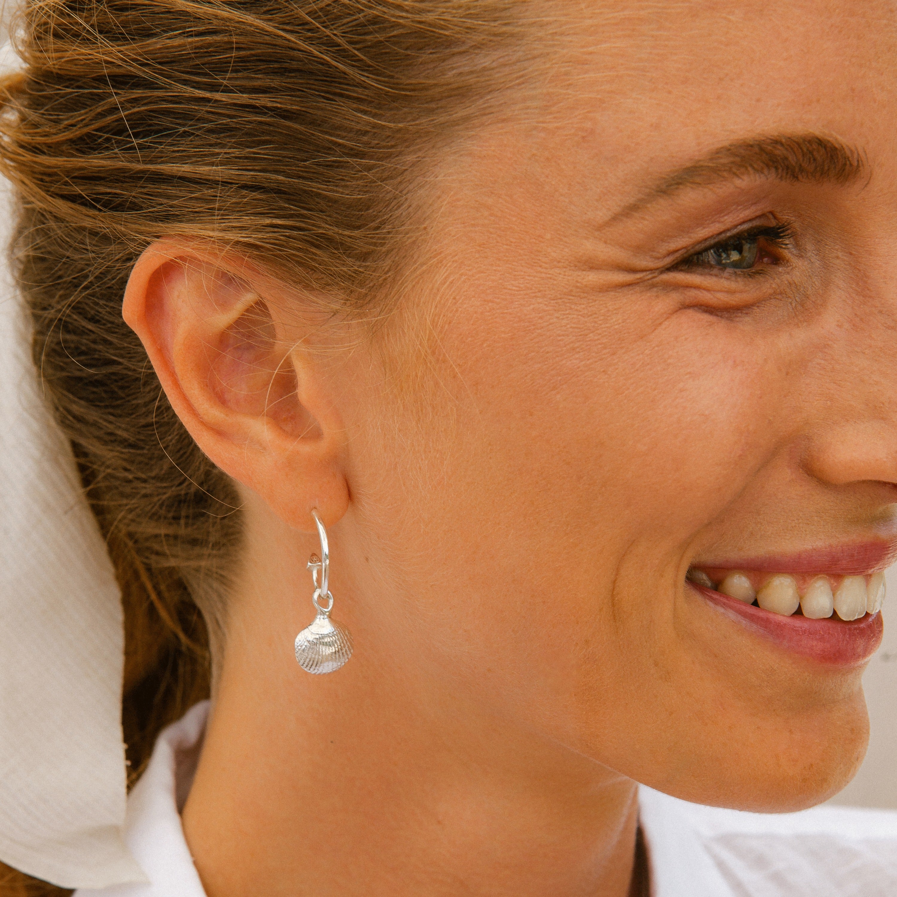 Mini Cupid Hoops With Mini Shell Charms