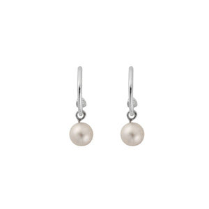 Mini Cupid Hoops With White Pearl Earring Charms